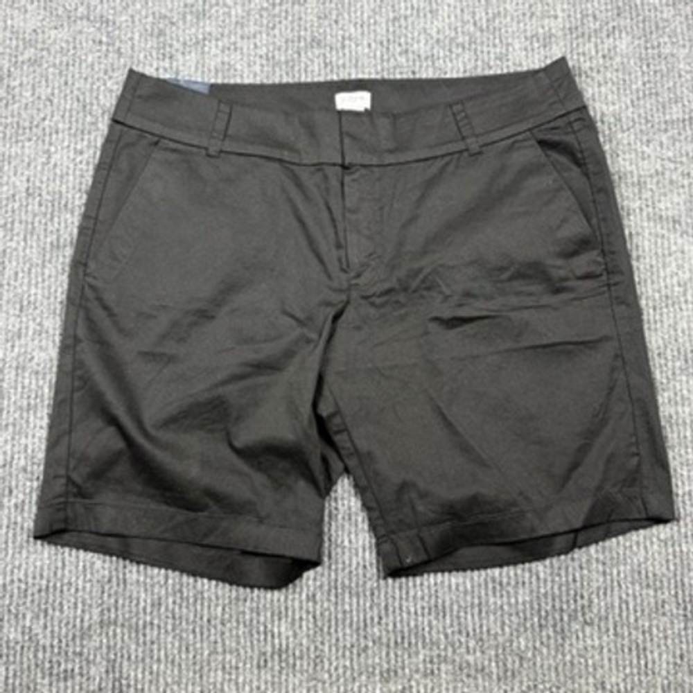 NWT J.Crew Womens 9 Inch Chino Shorts Black Size 14 C0812 Stretch Cotton Twill